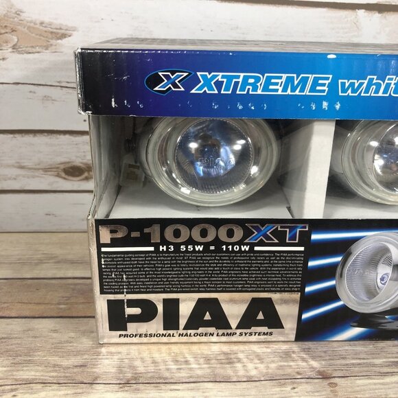 NEW PIAA P-1000 XT 55W Xtreme White Beams Fog Lights Silver Housing Chrome Trim - Picture 2 of 9
